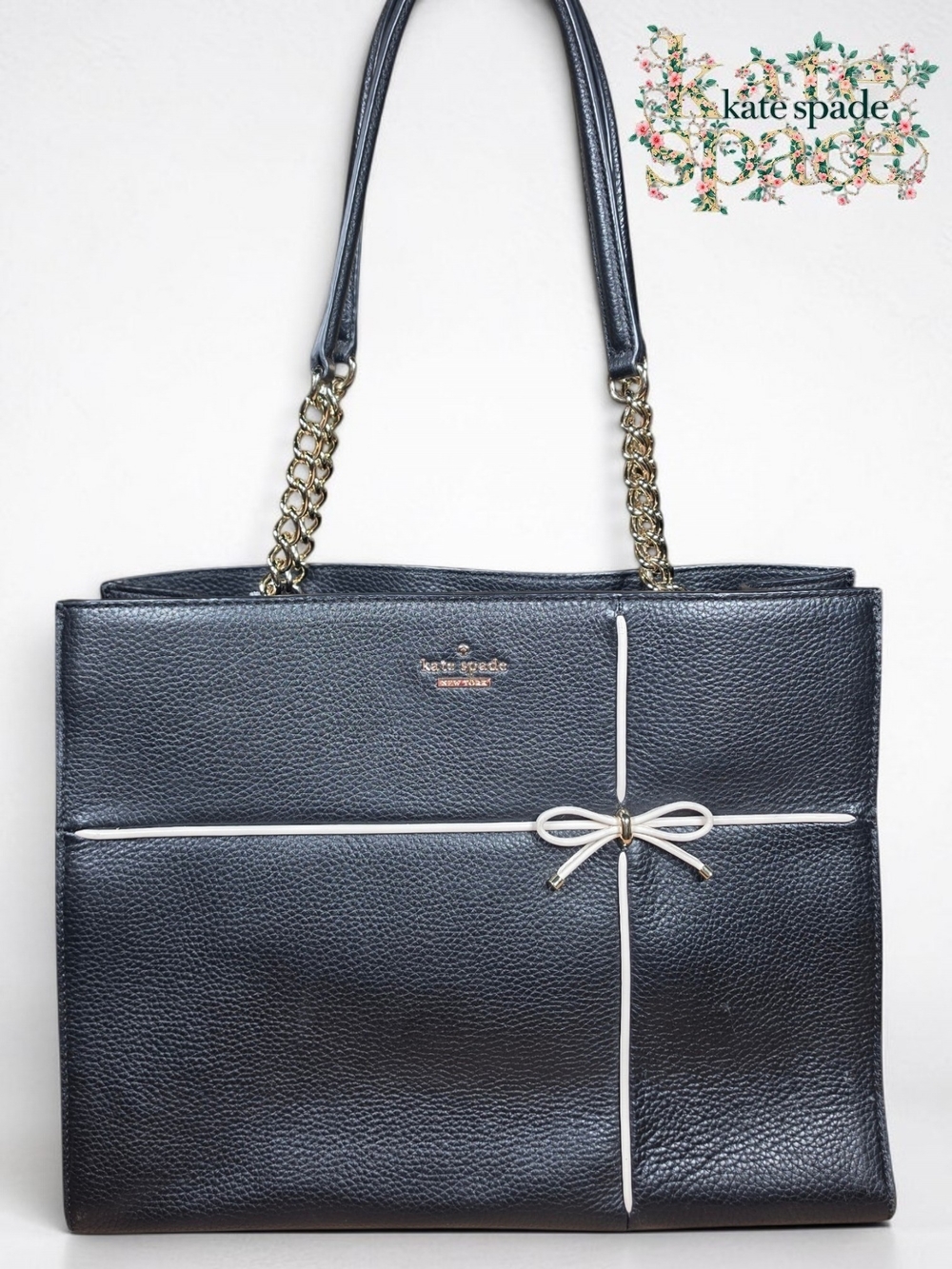 kate spade Marianne Pebbled Leather Tote / Shoulder Bag w/ Bow (Retail $398)